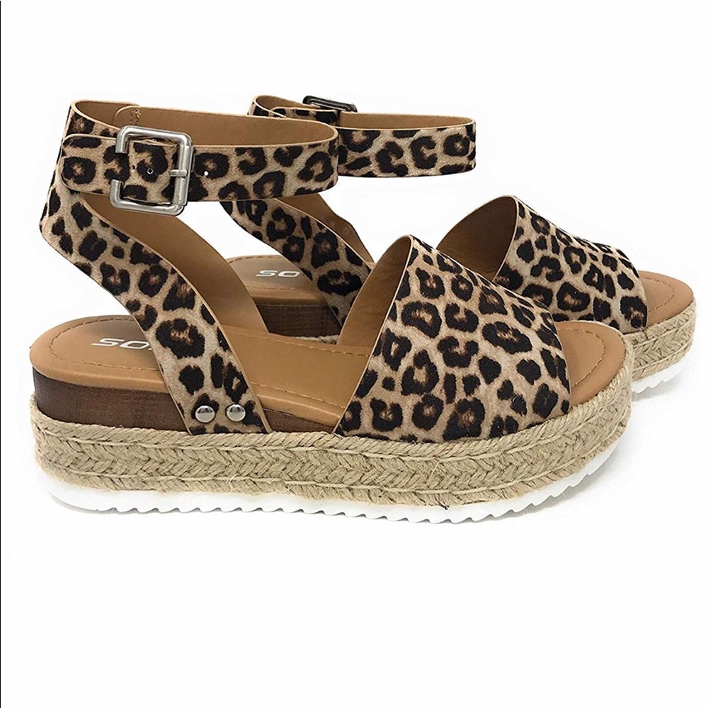 Leopard platform sandals